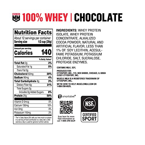 Muscle Milk 100% Whey Protein Powder, Chocolate, 5 Pound, 66 Servings, 25g Protein Muscle Milk Au supplements