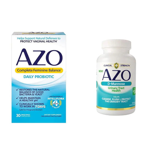 AZO Complete Feminine Balance Daily Probiotics for Women, Clinically Proven & D Mannose Urinary AZOAU supplements