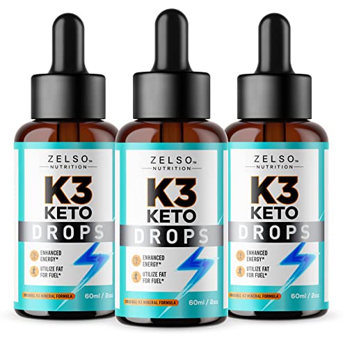(3 Pack) K3 Keto Drops for Weight Loss - Fat Burner & Metabolism Booster | Advanced Keto ZELSOAU supplements
