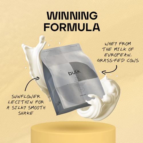 Bulk Pure Whey Protein Powder Shake, Vanilla, 500 g, Packaging May Vary Bulk Au supplements