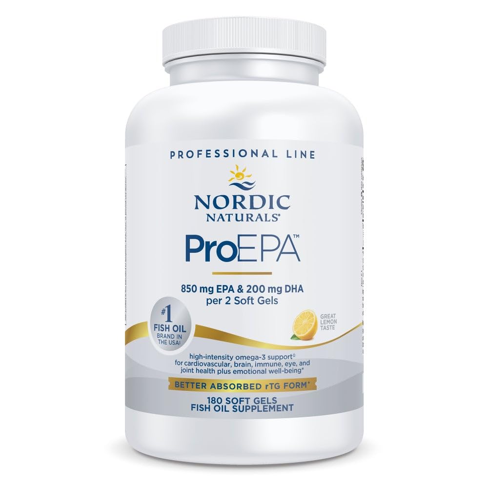 Nordic Naturals ProEPA, Lemon - 180 Soft Gels - 1210 mg Omega-3 - High-Intensity EPA Formula for Healthy Mood, Heart Health & Cellular Function - Non-GMO - 90 Servings Nordic Naturals Au supplements