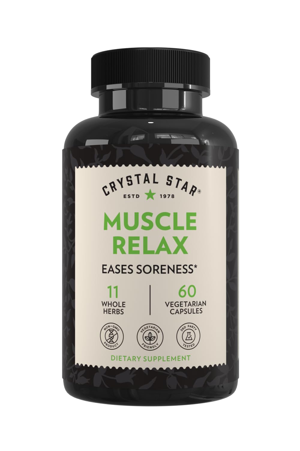 Crystal Star Muscle Relax (60 Capsules) – Herbal Relief from Sore Muscles, Cramps & Spasms – Valerian Root, Jamaica Dogwood & Cramp Bark - Non-GMO Crystal Star Au supplements