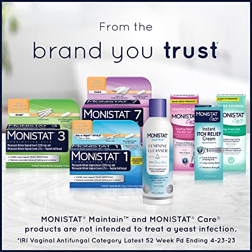 Monistat 1 Day Yeast Infection Treatment for Women, 1 Miconazole Ovule Insert & External Monistat Anti-Itch