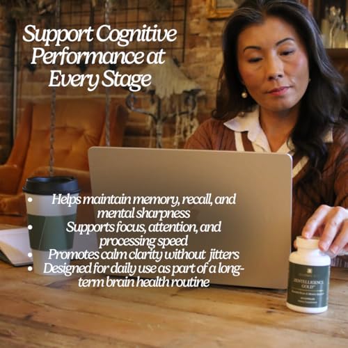 Zen Principle Zentelligence™ Gold Brain Supplement – Memory, Focus & Mental Clarity. Premium Cognitive Support for Adults 40+ with Magnesium, Vitamin D3, CoQ10, Vitamin B12 & L-Theanine. 60 Capsules Zen Principle Au supplements
