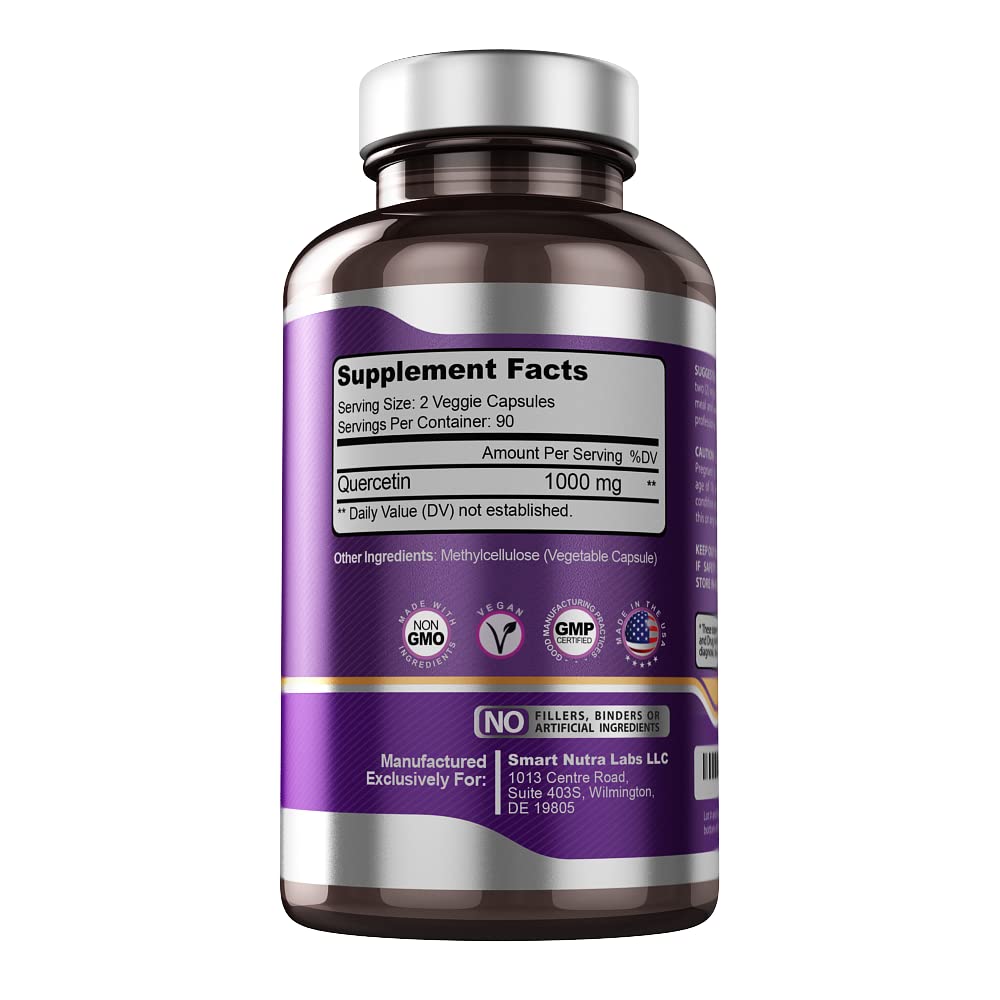 SMART NUTRA LABS Quercetin 1000mg- 180 Vegan Capsules SMART NUTRA LABS Au supplements