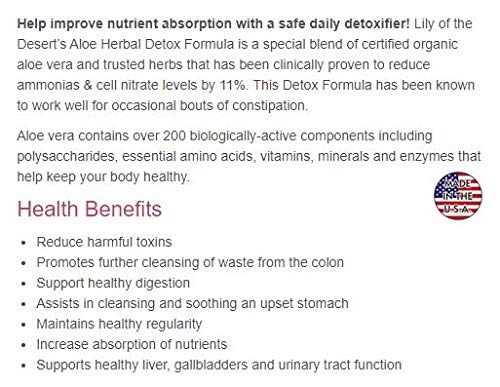 Lily Of The Desert Aloe Vera Detox Formula Lily Of The Desert Au supplements