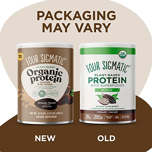 Four Sigmatic Organic Plant-Based Protein Powder Creamy Cacao Protein with Lion’s Mane Four Sigmatic Au supplements