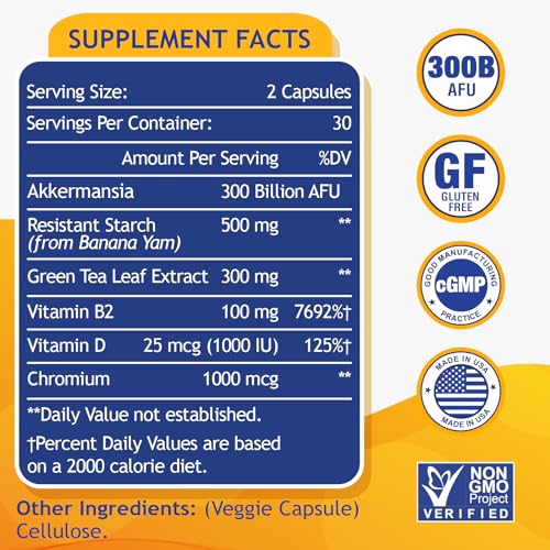 300 Billion AFU Akkermansia Muciniphila - Live Akkermansia Probiotics for Women & Men Lifeatlas Au supplements