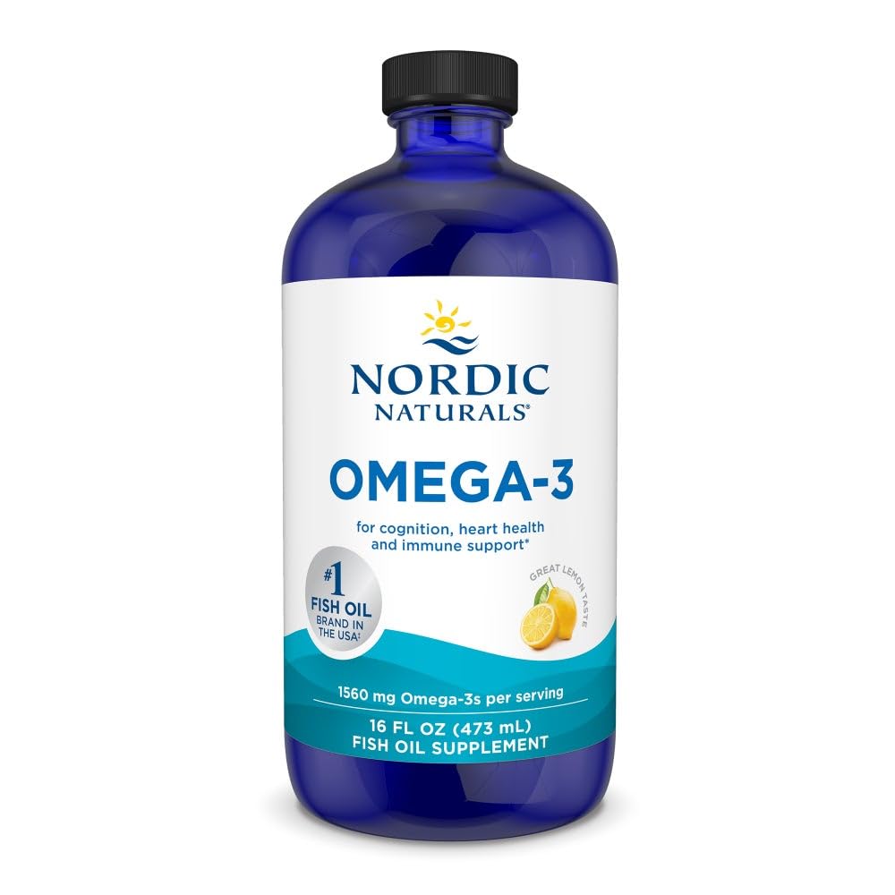 Nordic Naturals Omega-3, Lemon Flavor - 16 oz - 1560 mg Omega-3 - Fish Oil - EPA & DHA - Immune Support, Brain & Heart Health, Optimal Wellness - Non-GMO - 96 Servings Nordic Naturals Au supplements