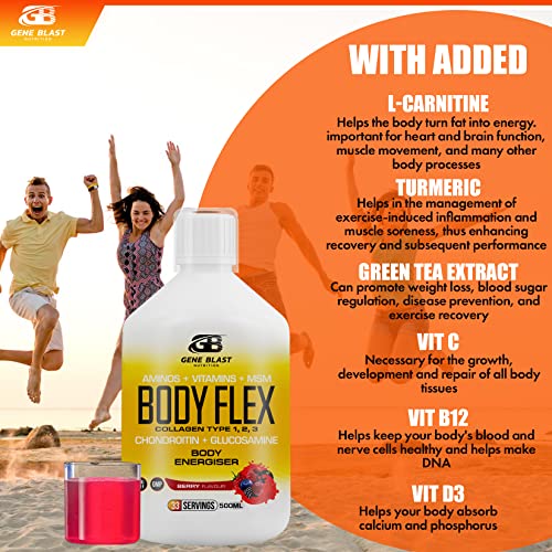 Gene Blast Body Flex, Liquid Joint Supplement w/Hydrolysed Collagen Type1 2 3 Plus Glucosamine GENE BLAST Au supplements