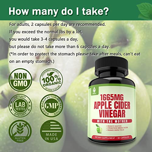 Sugar Free Apple Cider Vinegar Capsules with The Mother, New Formula with Milk Thistle EnvyDeal Au supplements