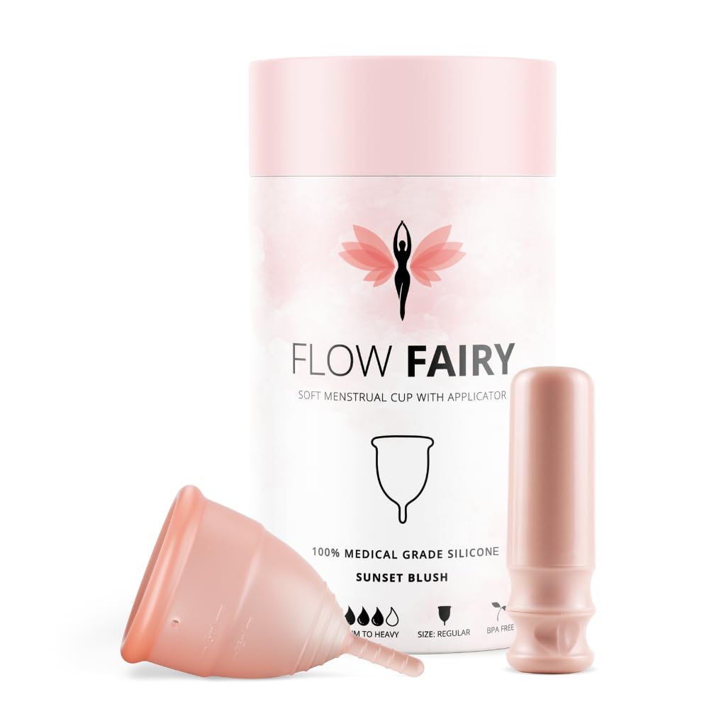 Flow Fairy Reusable Menstrual Cup with Applicator for Easy Insertion- 100% Medical Grade Silicone Period Cup Flow Fairy Au supplements