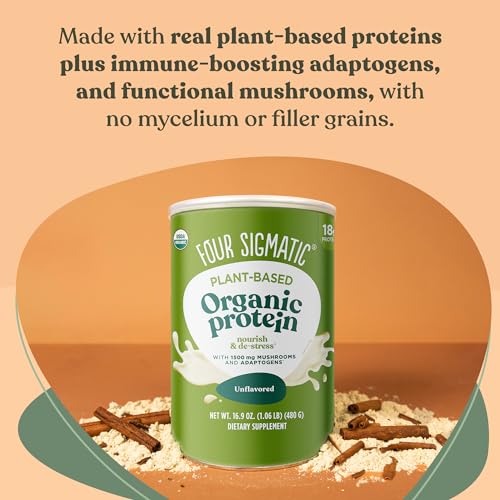 Four Sigmatic Organic Plant-Based Protein Powder Unflavored Protein with Lion’s Mane Four Sigmatic Au supplements