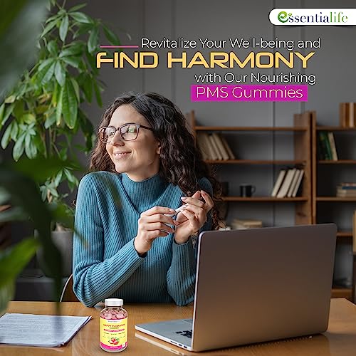 Happy Flow Strawberry-Flavor Chewable PMS Gummies | Hormone Balance Chasteberry Essentialife Au supplements