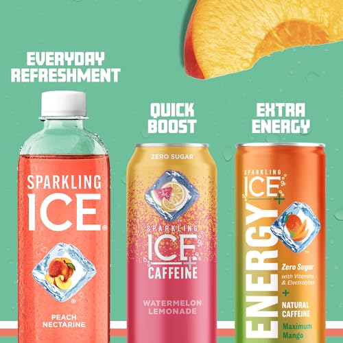 Sparkling Ice, Peach Nectarine Sparkling Water, Zero Sugar Flavored Water, with Vitamins Sparkling ICE Au supplements