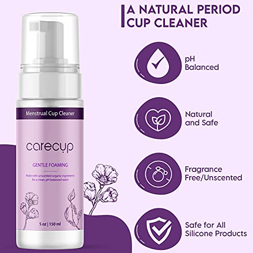 CareCup Menstrual Cup Cleaner - Unscented Foaming Sterilizer Wash for Silicone Period discs - Wipes Clean CareCup Au supplements