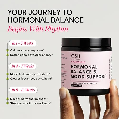 Ayurvedic Hormone Balance for Women | Cortisol Reducer | Mood, Energy, & Sleep Support | Regulates Estrogen | Stress Relief | Ashwagandha, Rhodiola, & Shatavari | Made in USA | 60 Ct. - OSH Wellness Freshly Moms Au supplements