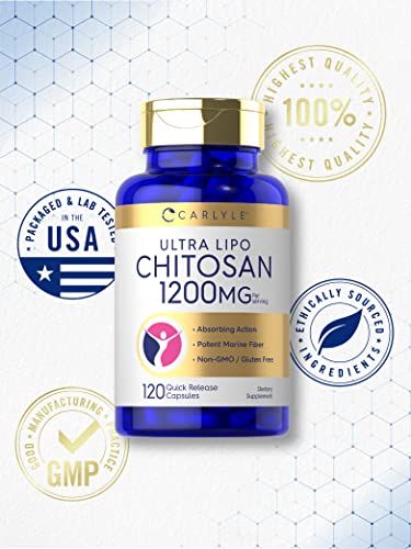 Carlyle Chitosan Supplement 1200mg | 120 Quick Release Capsules | Non-GMO Carlyle Au supplements