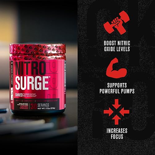 Jacked Factory NITROSURGE Shred Pre Workout Supplement - Energy Booster, Instant Jacked Factory Au supplements