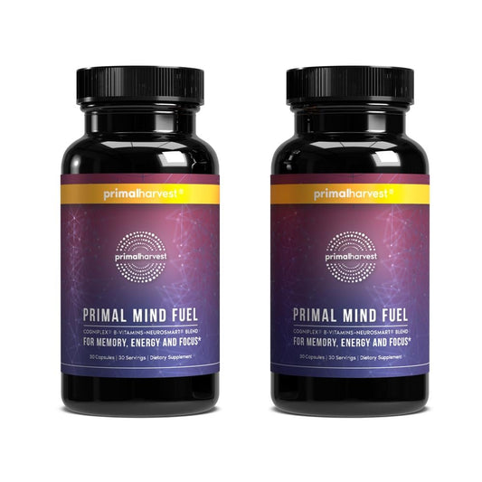 Primal Harvest Brain Supplement, Primal Mind Fuel Brain Booster for Focus, Energy, Clarity, Memory Brain Health 30 Capsules Nootropics Brain Support Supplement for Men and Women (2 Pack (30 Count)) Primal HarvestAu supplements