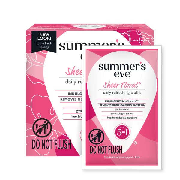Summer's Eve Sheer Floral Daily Refreshing Feminine Wipes, Removes Odor, pH balanced, 16 count, (Pack of 8) Summer's Eve Au supplements