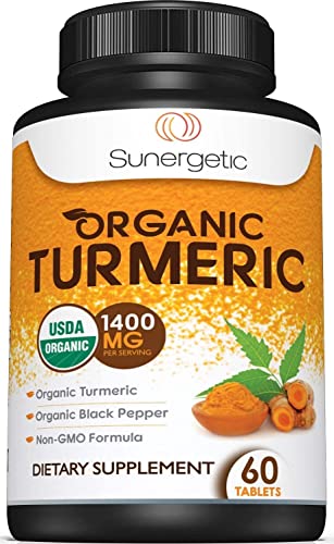 USDA Certified Organic Turmeric Supplement – Includes Organic Turmeric & Organic Black Sunergetic Au supplements