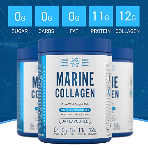 Applied Nutrition Marine Hydrolysed Collagen Powder from Wild Salmon - Protein for Health, Skin, Hair, Nails, Bones, Muscle & Joints Applied NutritionUS supplements