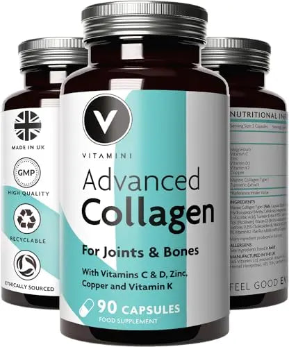 Premium Advanced Collagen Complex for Joint and Bone Health – High Strength Marine Collagen with Vitamin D3 V VitaminiAU supplements