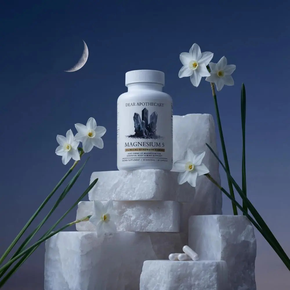Magnesium Complex Supplement - 5 Forms Citrate Glycinate Malate Oxide Aquamin - Multi Magnesium Blend - High Absorption Chelated - Essential Mineral - Non-GMO Gluten-Free - 60 Capsules Dear Apothecary Au supplements