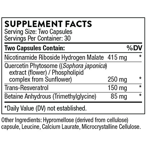 THORNE ResveraCel - Nicotinamide Riboside with Quercetin Phytosome and Resveratrol THORNE Au supplements