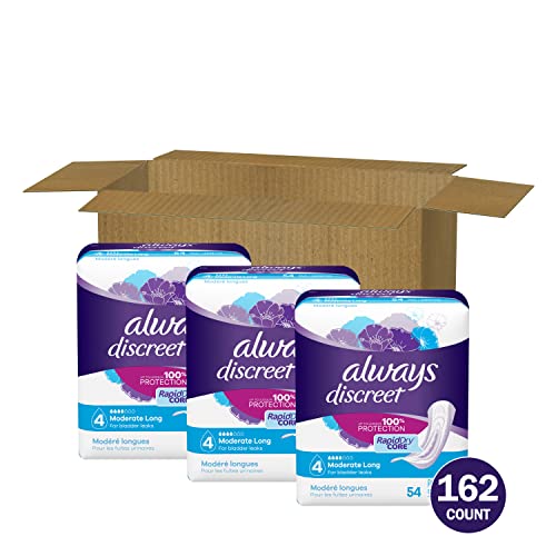 Always Discreet Adult Moderate Long Incontinence Pads, Up to 100% Leak Always Discreet Au supplements