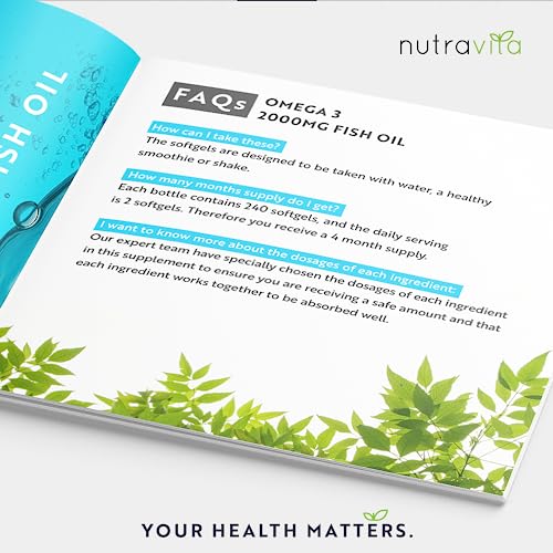 Omega 3 2000mg with 660mg EPA & 440mg DHA per Serving - 240 Softgel Capsules Nutravita Au supplements