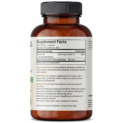 Futurebiotics Vitamin K2 (MK7) with D3 Supplement - Non-GMO Formula - 5000 IU Vitamin Futurebiotics Au supplements
