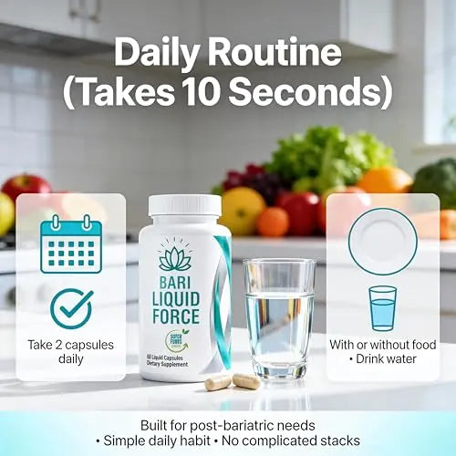 Bariatric Multivitamin with Iron – 2 Softgels Daily, Liquid-Filled Rapid-Absorption Softgels for Gastric Sleeve & Bypass Patients – Bari Liquid Force Universal Body Labs Au supplements