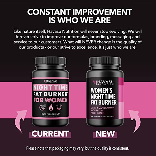 HAVASU NUTRITION Night Time Fat Burner Weight Loss Pills for Women | Appetite Suppressant for Weight Loss (+ Vitamin D, 60 Count) HAVASU NUTRITION Au supplements