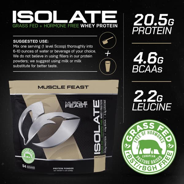 Muscle Feast Grass-Fed Whey Protein Isolate, All Natural Hormone Free Pasture Raised Muscle Feast Au supplements