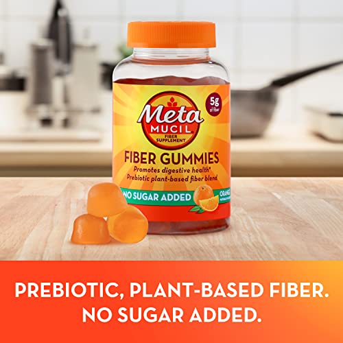 Metamucil Daily Fiber Gummies, Orange Flavored, No Sugar Added, 5g Prebiotic Plant Metamucil Au supplements
