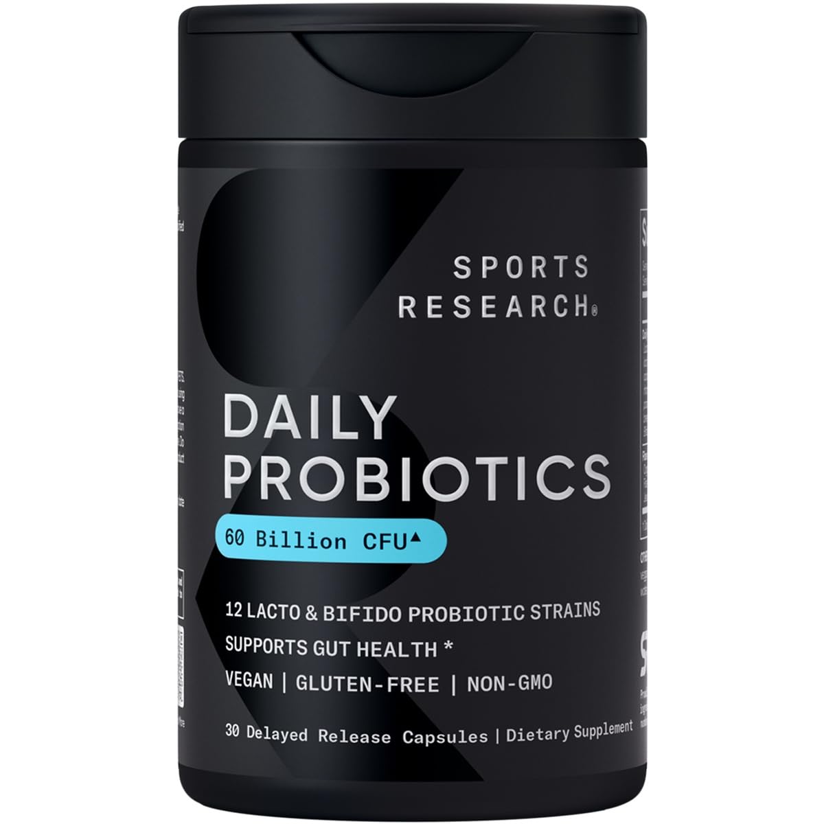 Sports Research Daily Probiotics with Prebiotics, 60 Billion CFU - Vegan Capsules for Gut Health & Digestive Support, Probiotics for Women & Men - Non-GMO Verified & Gluten Free - 30 Count Sports Research Au supplements