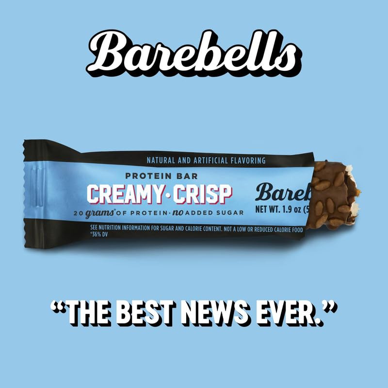 Barebells Protein Snacks Bars Creamy Crisp - 12 Count, 1.9oz Bars 55g of High Protein BAREBELLS Au supplements