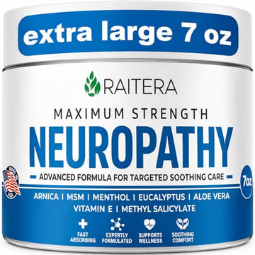 Raitera Neuropathy Cream – Extra Strength for Feet, Hands, Legs, Toes – Advanced Cooling Non-Greasy Fast Absorbing Formula - Natural Ingredients Frankincense, Arnica, Aloe Vera, Turmeric, MSM Raitera Au supplements