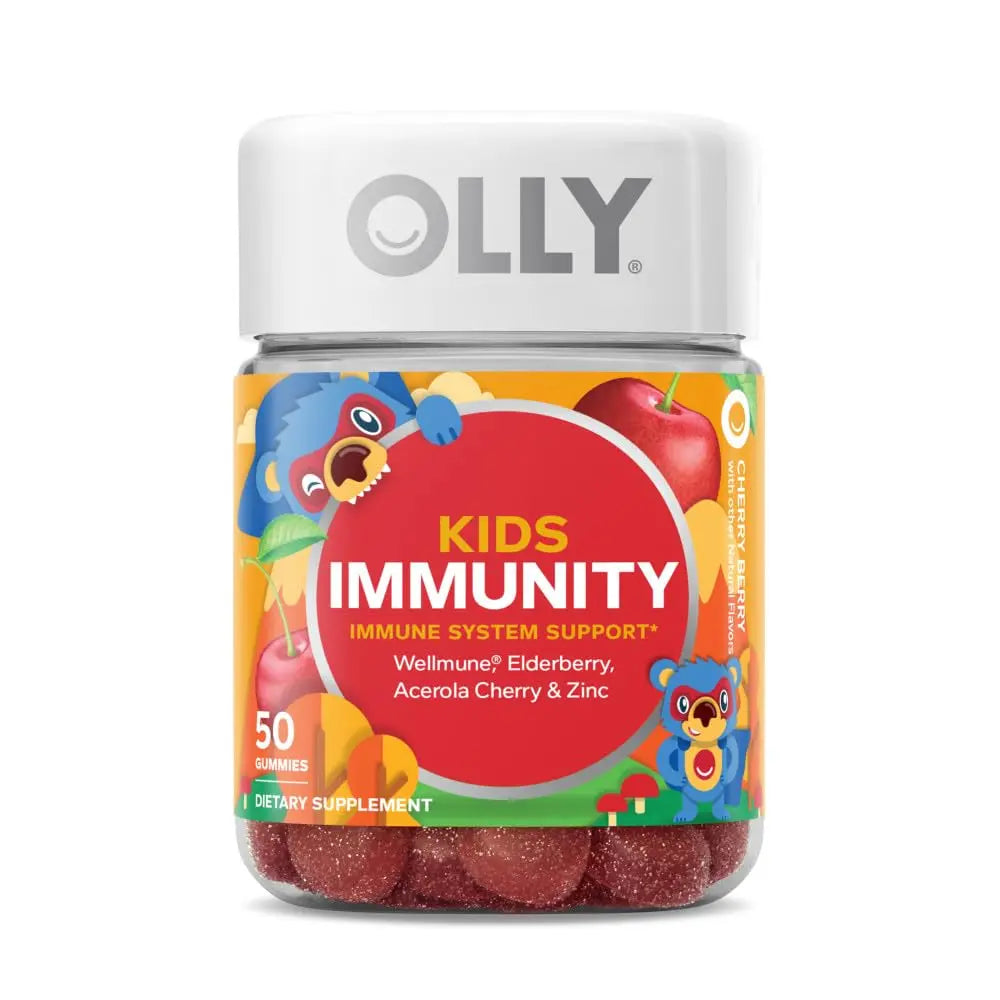 OLLY Kids Immunity Gummy, Immune Support, Wellmune, Elderberry, Vitamin C, Zinc & Probiotic + Prebiotic Gummy, Digestive Support and Gut Health, 500 Million CFUs, Fiber OLLY Au supplements