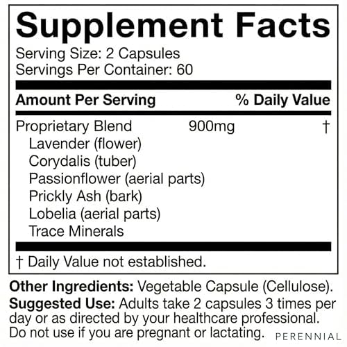 Perennial Nervana – Herbal Nerve Support for Tingling, Burning & Numbness Relief – Promotes Calm Focus & Stress Resilience – Non-Drowsy Mood Balance – 120ct* Perennial Au supplements