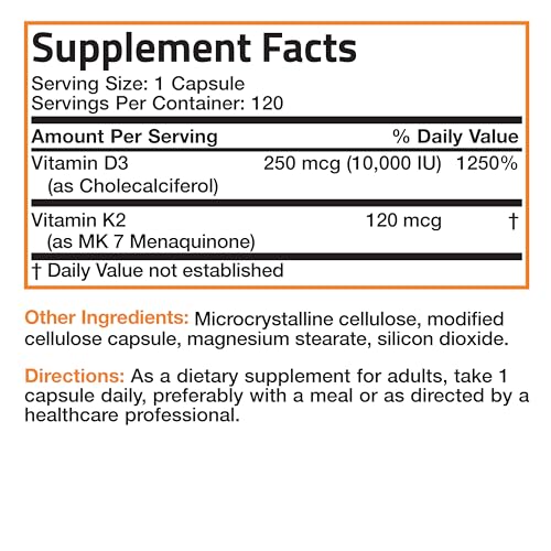 Bronson Vitamin K2 (MK7) with D3 Extra Strength Supplement Bone and Heart Health Non Bronson Au supplements