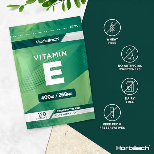 Vitamin E Capsules 400iu | 120 Count | High Strength Vitamin E as DL-a-Tocopheryl Horbäach Au supplements