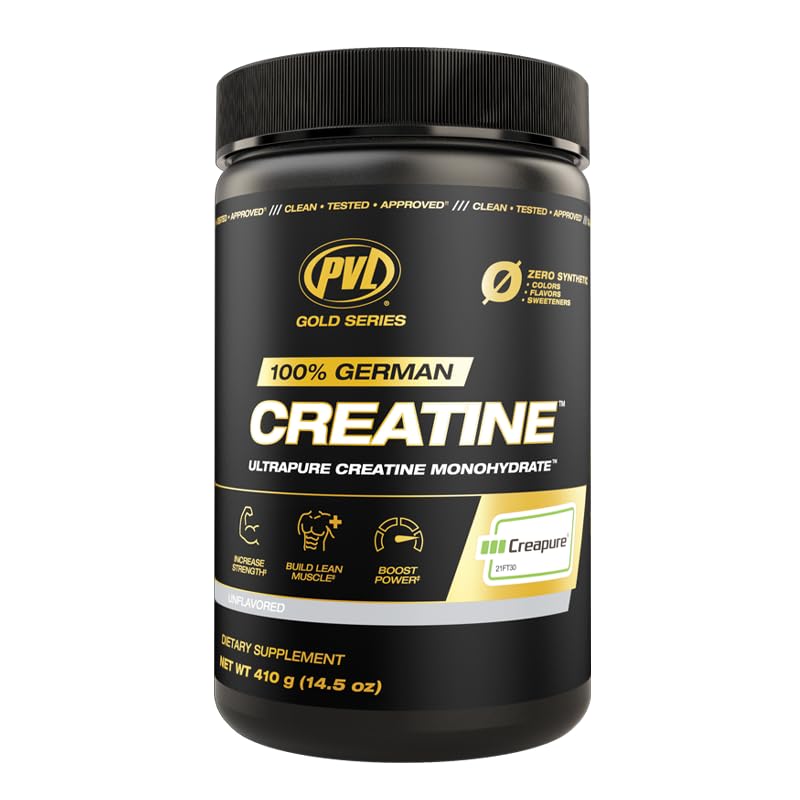 PVL Creapure Creatine – 100% Pure German Creatine Monohydrate Powder-Pharmaceutical Grade Muscle Building Supplement for Strength Training, Pre Workout & Post Workout Protein Support–410g 82 Servings PVL Au supplements