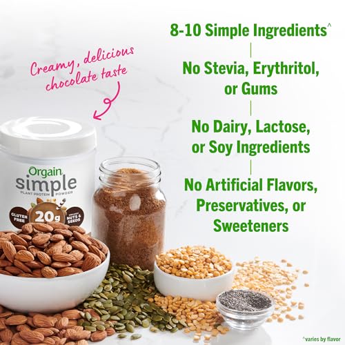 Orgain Organic Simple Vegan Protein Powder, Chocolate - 20g Plant Based Protein Orgain Au supplements