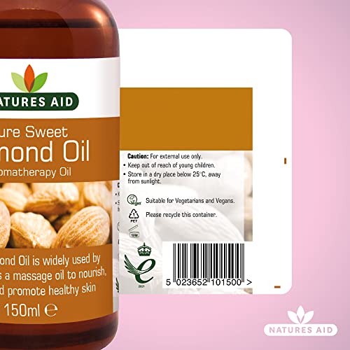 Natures Aid Almond Oil, Pure, Sweet Almond Oil, Massage Oil, Suited to Dry, Sensitive Skin natures aid Au supplements