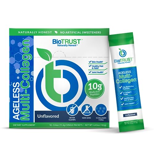 BioTrust Ageless Multi Collagen Peptides Powder – Types I, II, III, V, X – Unflavored Collagen BioTrust Au supplements
