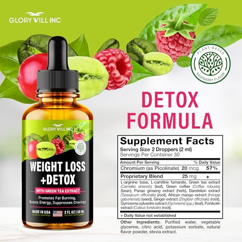 Glory Will Inc Weight Loss Drops Natural Detox Made in USA - Diet Drops for Fat Loss healthsupps.co.uk Au supplements