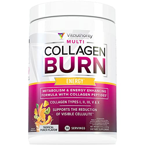 Multi Collagen Burn: Multi-Type Hydrolyzed Protein Peptides with Hyaluronic Acid, Vitamin Vitauthority Au supplements